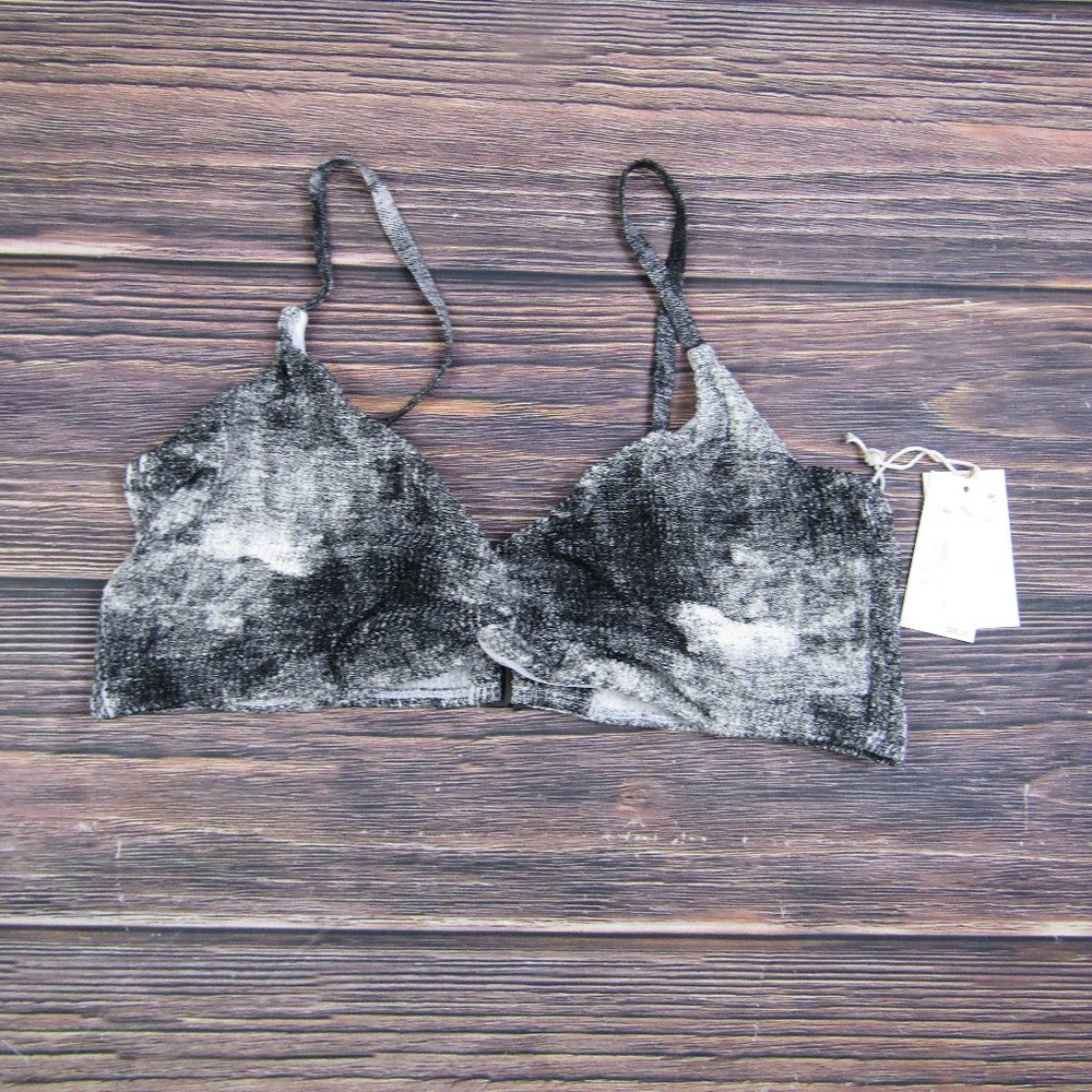 Good American NEW 3XL Size 6 Gray Tie Dye Always Fits Twist Bikini Top Swim - Picture 1 of 7